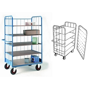 5 Tier Shelf Truck 1780Hx1200Lx800mmW with Hook on Front Shelf Trolleys with plywood Shelves & roll cages 27/Trolley with 5 Shelf and hook on front.jpg